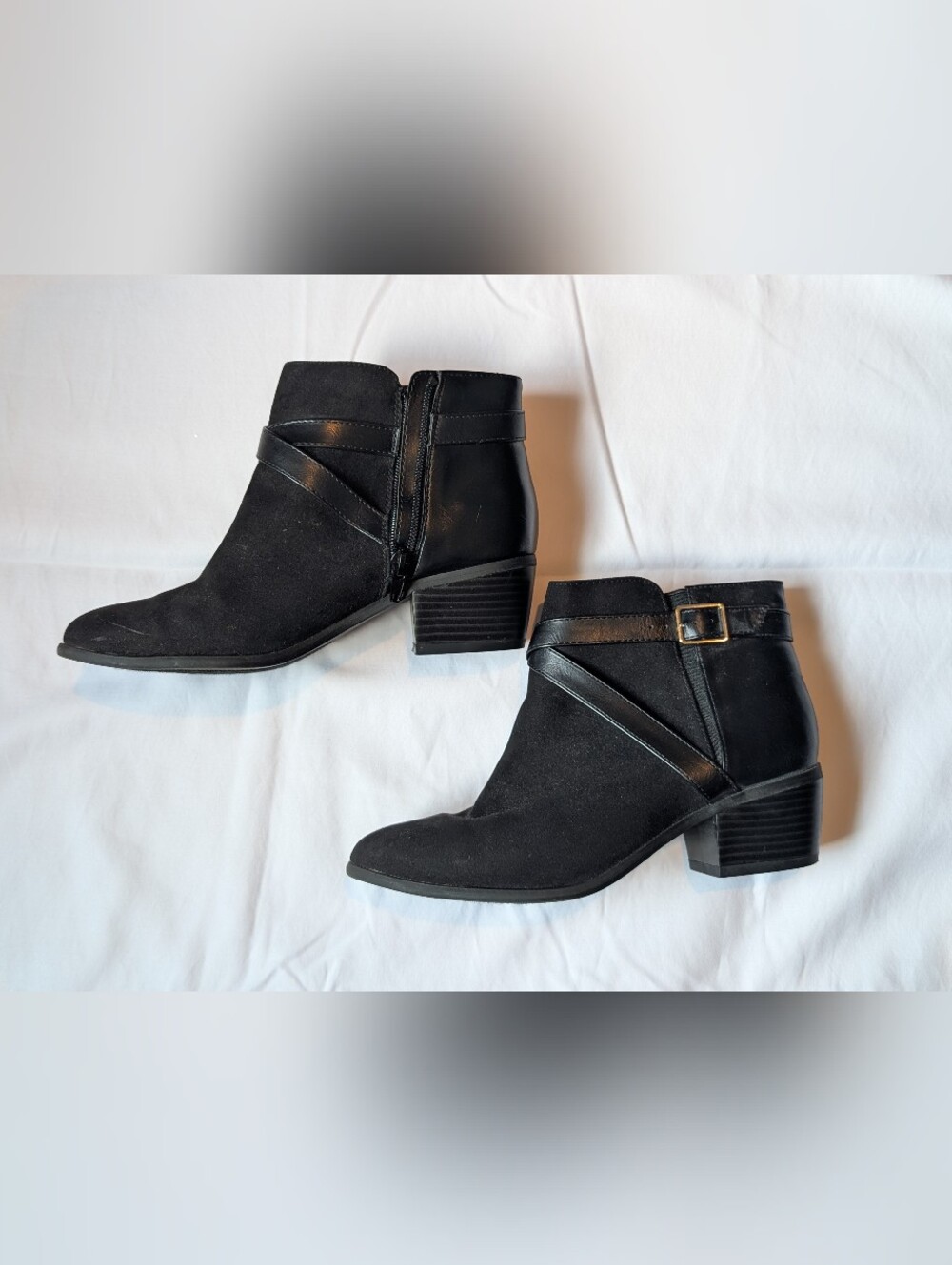 Women's Karen Scott Black Suede Ankle Boots - Stylish Side Zip